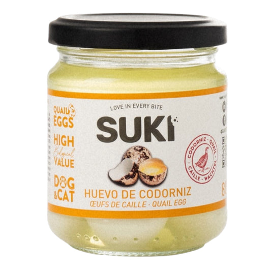 Bote de huevos de codorniz Suki para perros y gatos, 8 unidades