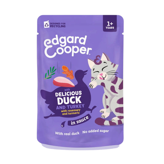 Edgard & Cooper Pato y Pavo En Salsa para Gatos Adultos— Sin Cereales