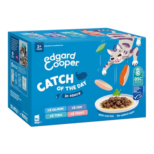 Edgard & Cooper Multipack Pesca del día en Salsa para Gatos Adultos— Sin Cereales