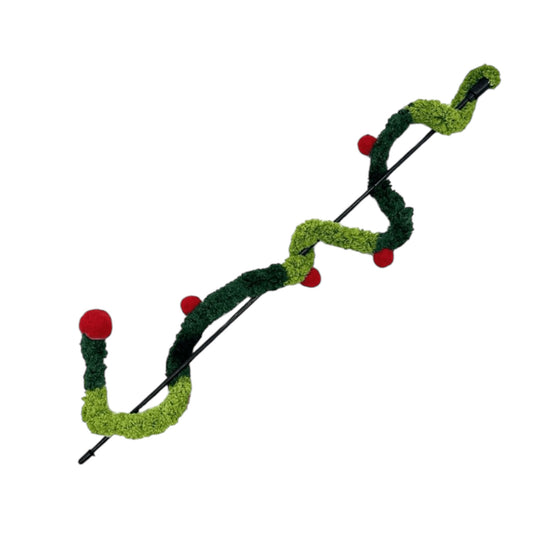 Caña Xmas Guirnalda con pompones para gatos — juego interactivo