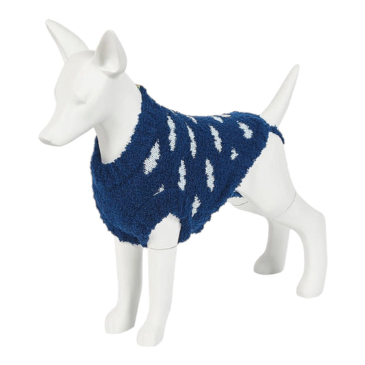 Jersey de punto afelpado para perro Cloudy azul, segunda vista
