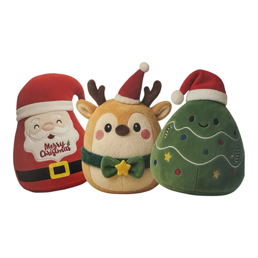 Peluches XL de Navidad para perro: Papá Noel, reno y abeto