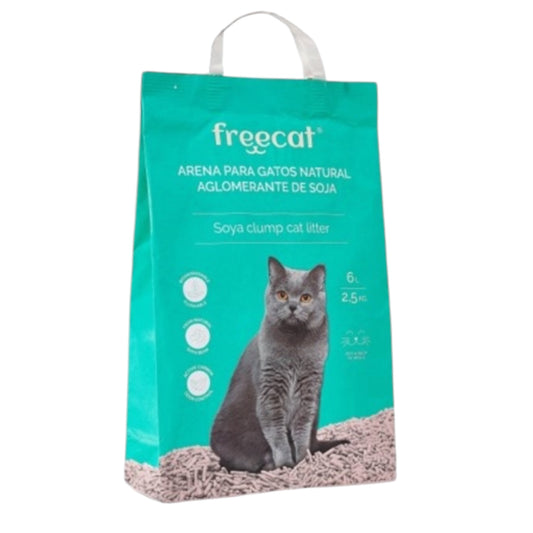 Arena de Soja Freecat Lavanda 12 L (6 kg) – Aglomerante Natural Biodegradable para Gatos