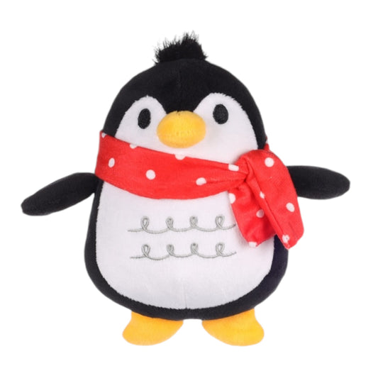 Pingüino de Navidad de peluche para perro con crujido y chirriador