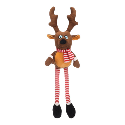 Reno Xmas de peluche con bufanda para perro — 55 cm