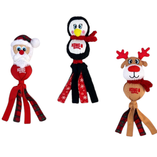 KONG Wubba de Navidad para perro: modelos Papá Noel, pingüino y reno
