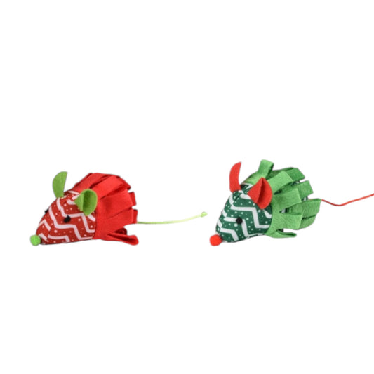 Ratón Xmas de felpa para gatos — color aleatorio, lavable