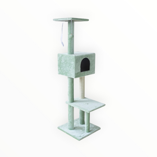 Rascador Condo para gatos, árbol con refugio y postes de sisal de 140 cm
