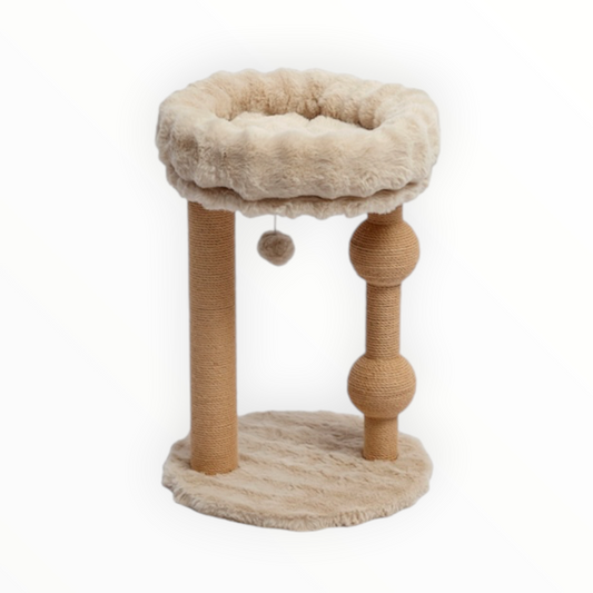 Rascador Nara para gatos, cuna elevada con columnas de cuerda de 56 cm