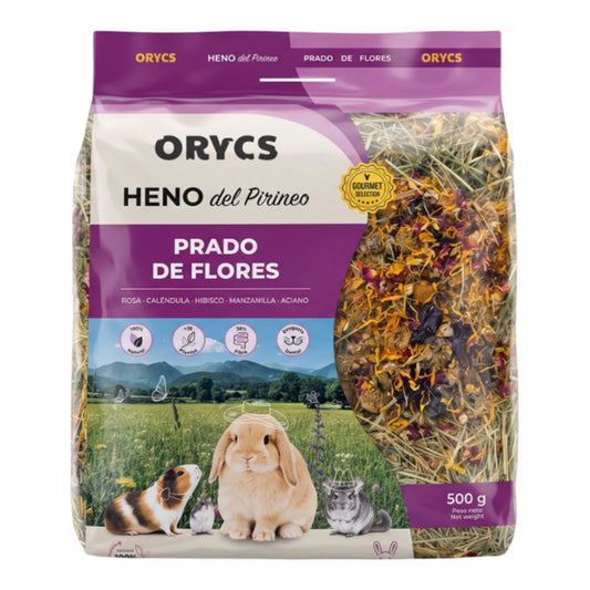 Miniorycs Heno del Pirineo con Flores 500 g para conejos y cobayas