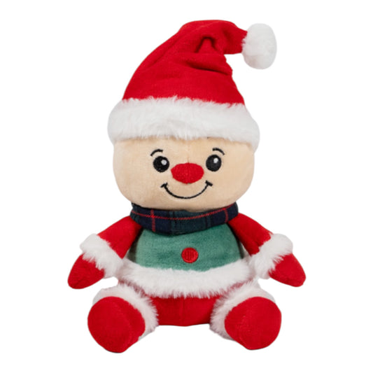 Muñeco Nico de Navidad de peluche para perro con gorro de Papá Noel y bufanda