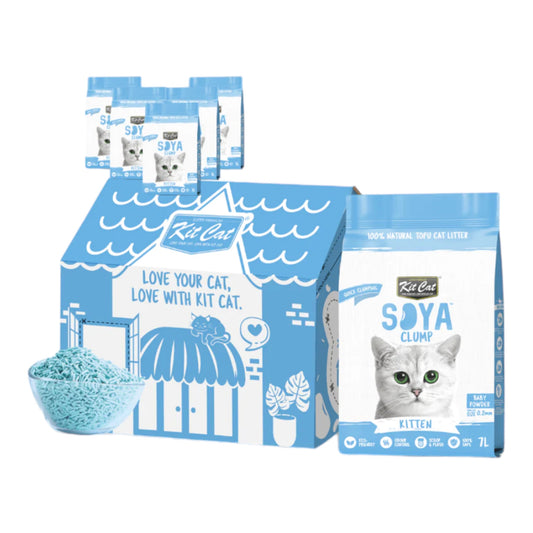 Kit cat arena agloremante soya clump baby powder