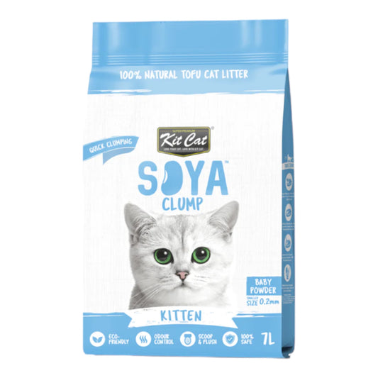 Kit cat arena agloremante soya clump baby powder