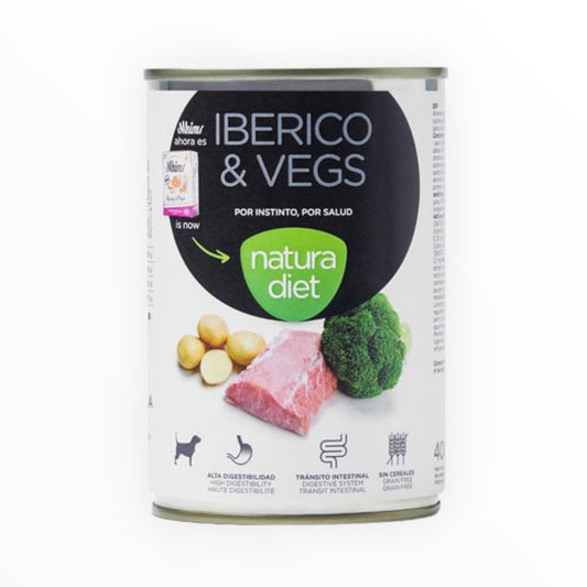 Natura Diet Comida Húmeda Ibérico y Vegetales para Perros Adultos — Paté Sin Cereales