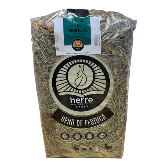 Herre Heno de Festuca con flores