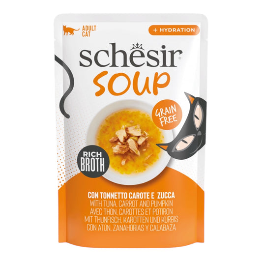 Schesir Sopa Atún, Zanahoria y Calabaza para Gatos — Comida Húmeda