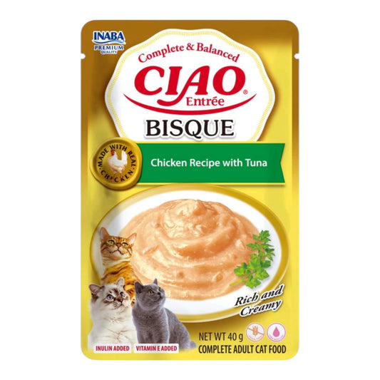 Churu Bisque Entrée de Pollo con Atún para Gatos — Inaba