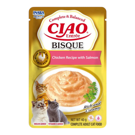 Churu Bisque Entrée de Pollo con Salmón para Gatos — Inaba