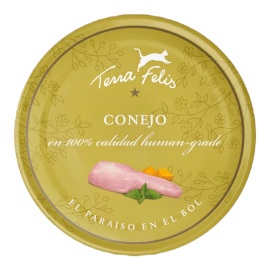 Terra Felis Conejo 80g para Gatos — Alimento Completo 90% Carne Fresca
