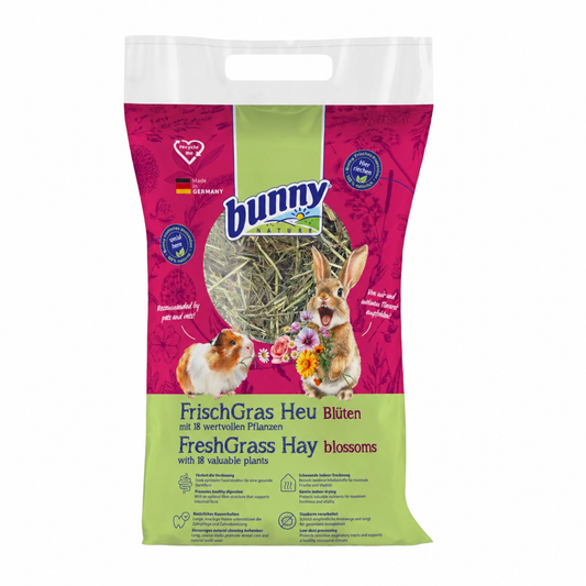 Bunny Heno Freshgrass con Flores Naturales | Heno Aromatizado para Conejos y Cobayas