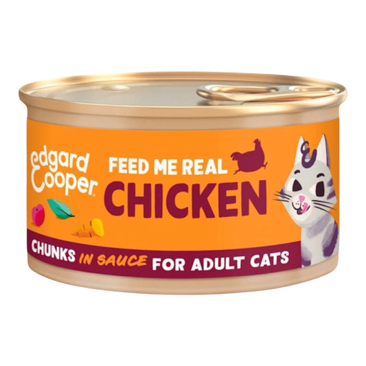 Edgard & Cooper Lata Trocitos de Pollo en Salsa para Gatos Adultos — Sin Cereales