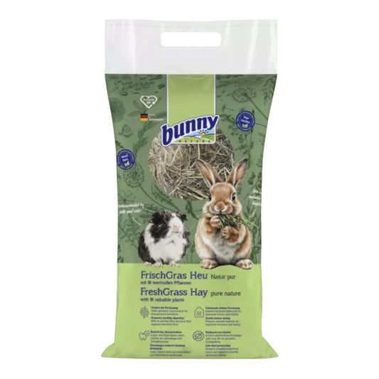 Bunny Nature FreshGrass Heno de Hierba Fresca 3 kg — 18 Plantas para Conejos y Roedores