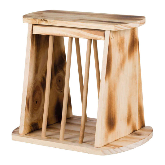 Henera de pie de madera con tapa