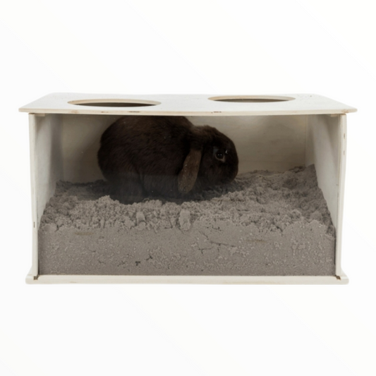 Caja para Escarvar de Madera para Conejos — Enriquecimiento Natural