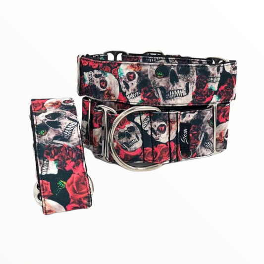 Gosk Collar Martingale Calaveras Skull — Collar Antiescape para Perros