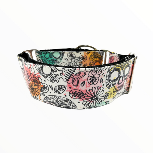 Gosk Collar Martingale Pastel Calaveras — Collar Antiescape para Perros
