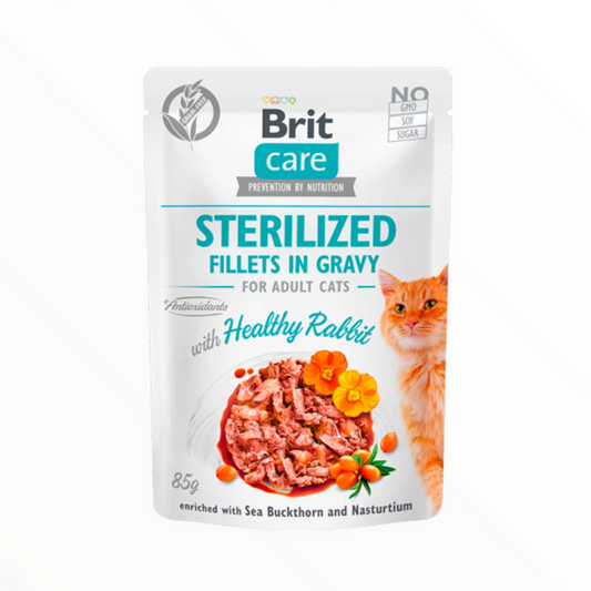 Brit Care Sterilised Filetes de Conejo en Salsa para Gatos