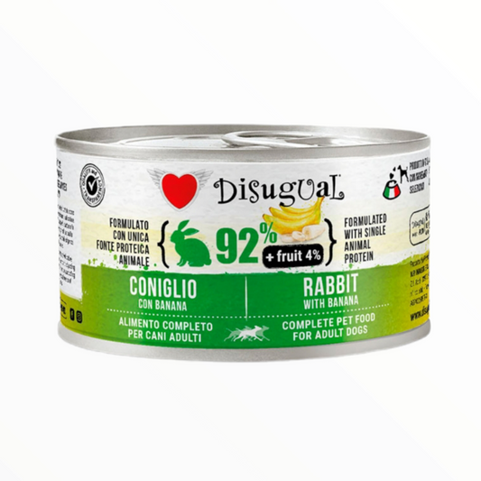 Disugual Comida humeda conejo y banana