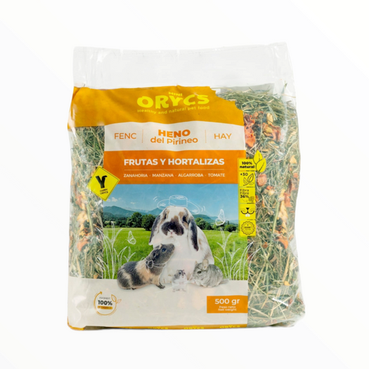 Miniorycs heno del pirineo con hortalizas y frutas