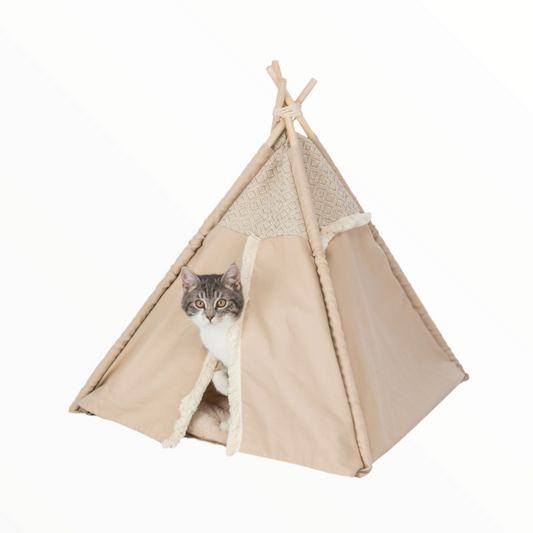 Beeztees Tippy Boho Tipi para Gatos y Pequeños Animales — Diseño Moderno