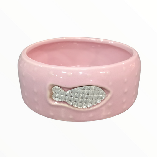 Comedero ceramica pez strass