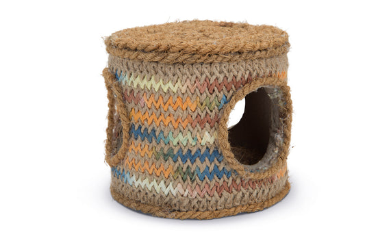 Barril de fibra coco para rascar y roer