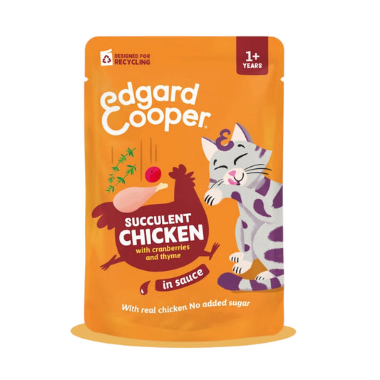 Edgard & Cooper Trucha y Pollo En Salsa para Gatos Adultos— Sin Cereales