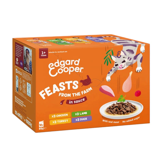 Edgard & Cooper Multipack Festines de granja En Salsa para Gatos Adultos— Sin Cereales