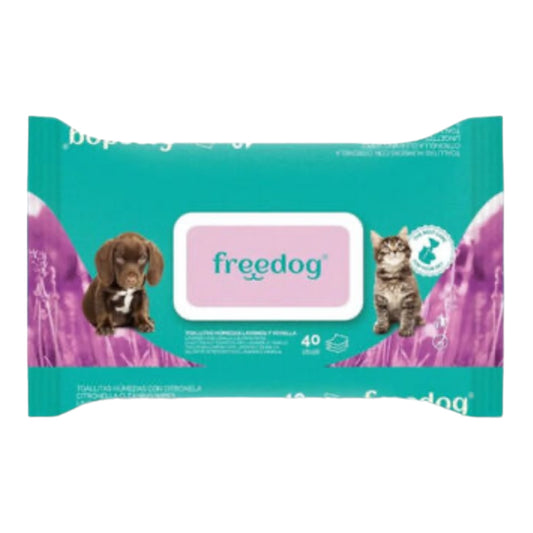 Freedog toallitas lavanda 40u