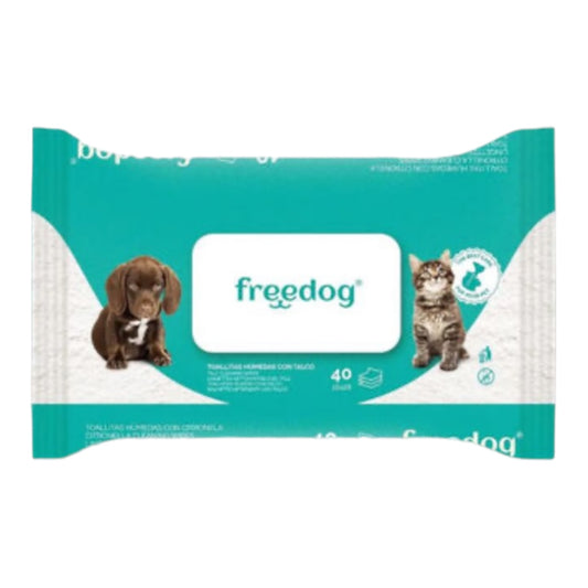 Freedog toallitas talco 40u