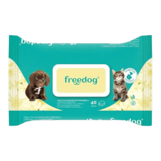 Freedog toallitas manzanilla 40u