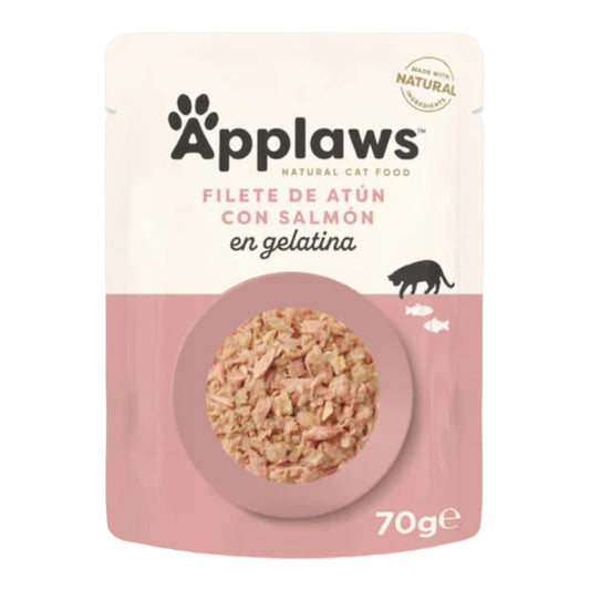 Applaws Gelatina de Atún Entero con Salmón, 70 gr