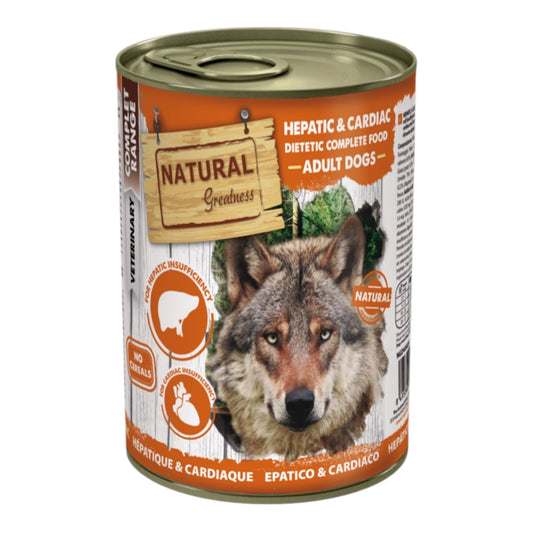 Natural Greatness Perro Dieta Veterinaria Húmeda Hepatic & Cardiac