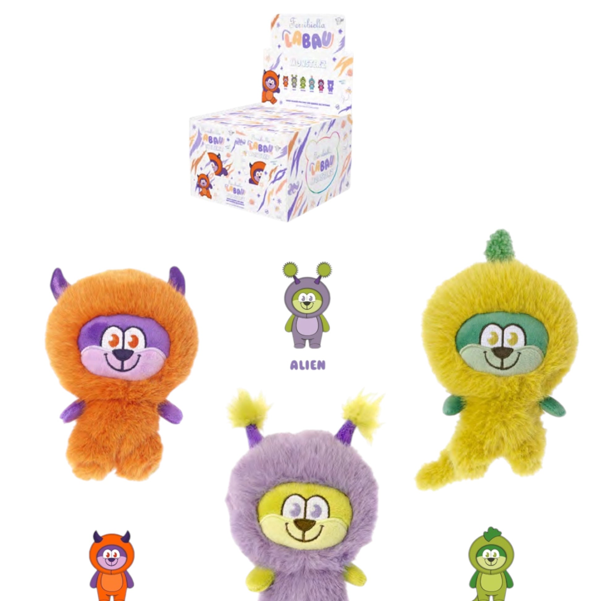 Peluche LABAU Monsterz para perros en caja sorpresa