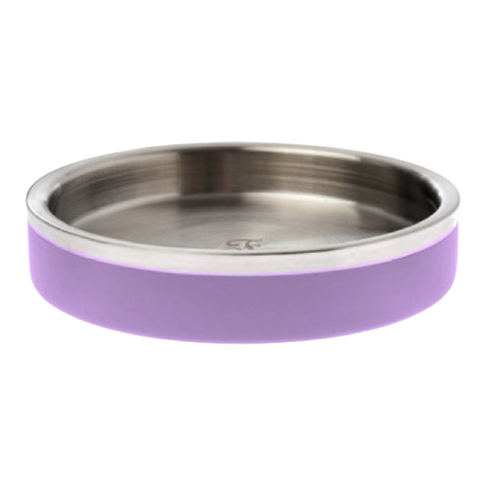 Comedero de acero inoxidable lila para gato Amorcromia