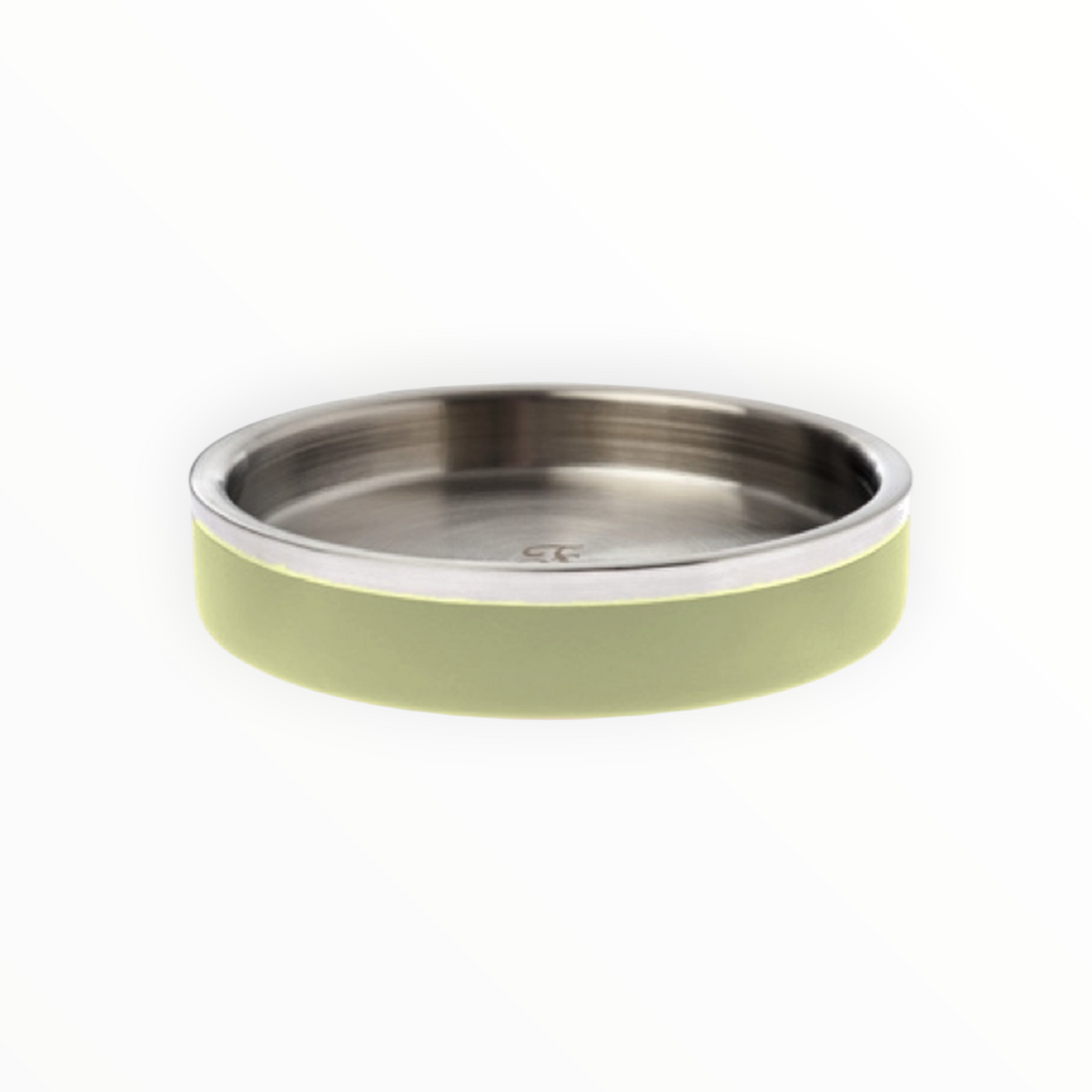 Comedero de acero inoxidable verde oliva para gato Amorcromia