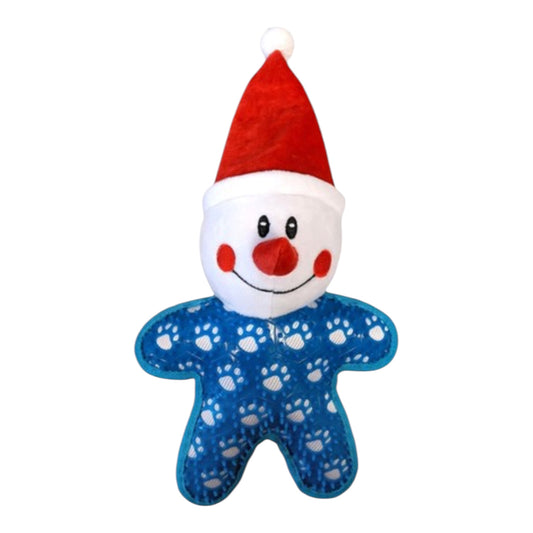 Muñeco de nieve de Navidad para perro con gorro de Papá Noel, felpa y caucho