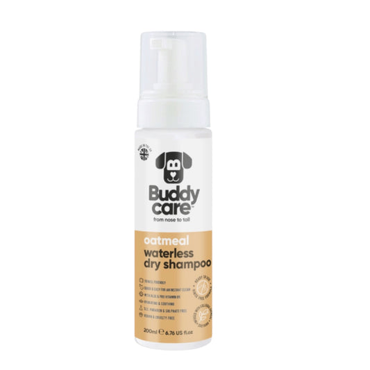 Buddy Care Champú en Seco de Avena para Perros 200 ml — limpia sin agua