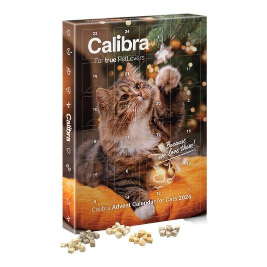 Calendario de Adviento para gatos Calibra 2026 — 24 snacks liofilizados