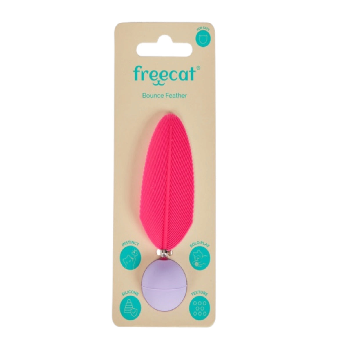 Juguete Bounce Feather para gatos, vista del conjunto